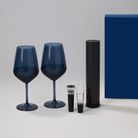 Подарочный набор 2 бокала для вина Сапфир (Sapphire) + набор для вина с электрическим штопором Сакраменто (Sacramento), в синей коробке