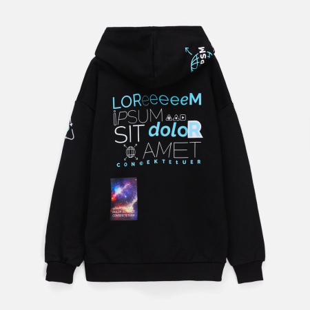 Толстовка унисекс оверсайз Sartoro, черная, размер 3XL/4XL