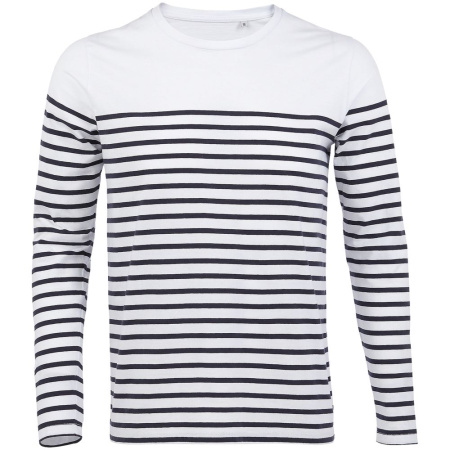 Футболка мужская с длинным рукавом Matelot LSL Men, белая с темно-синим, размер M