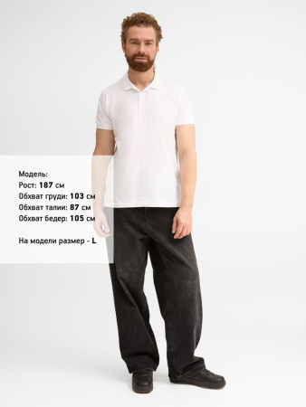 Рубашка поло мужская Brandy Men, белая с темно-синим, размер S
