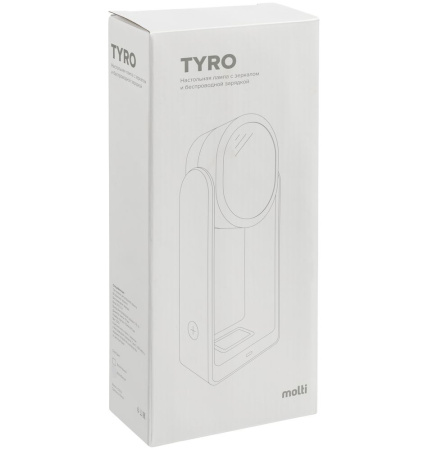 Настольная лампа с зеркалом и беспроводной зарядкой Tyro