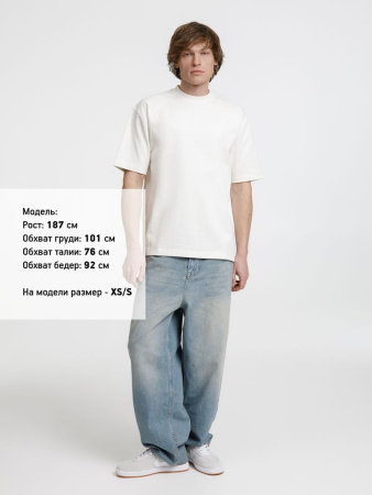 Футболка оверсайз унисекс Sideline, молочно-белая, размер XS/S