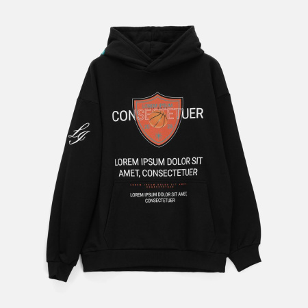 Худи унисекс оверсайз Daylero, черное, размер 3XL/4XL