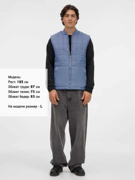 Жилет унисекс Warmbridge, синий (джинс), размер 3XL