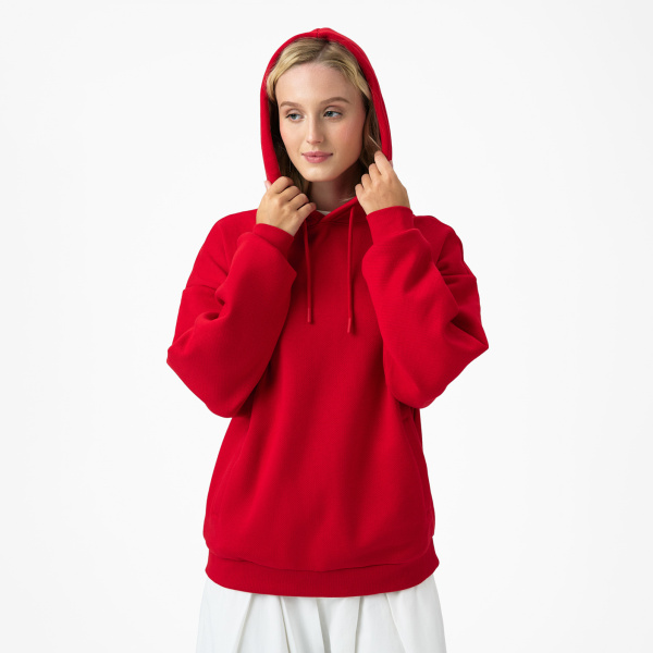Худи релакс унисекс Баланс (Balance), с начесом, красный, размер 3XL/4XL
