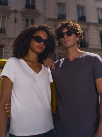 Футболка унисекс Regent с V-образным вырезом, молочно-белая, размер XXL