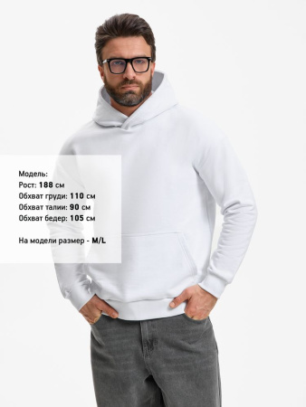 Худи унисекс оверсайз Daylero, белое, размер M/L