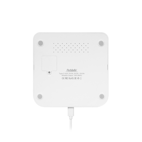 Зарядная станция с часами 15W Ригель (Rigel), белая
