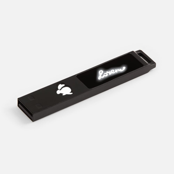 Флешка markBright Black с белой подсветкой
