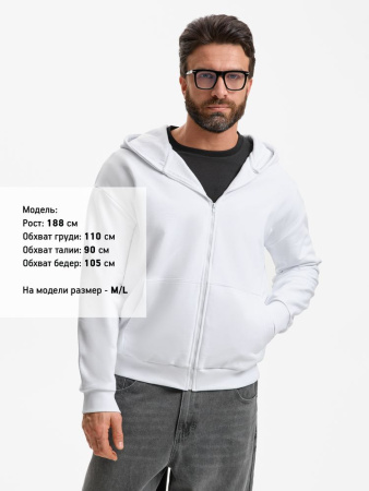 Толстовка унисекс оверсайз Sartoro, белая, размер XS/S