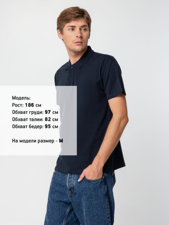 Рубашка поло мужская Summer 170 темно-синяя (navy), размер XXL