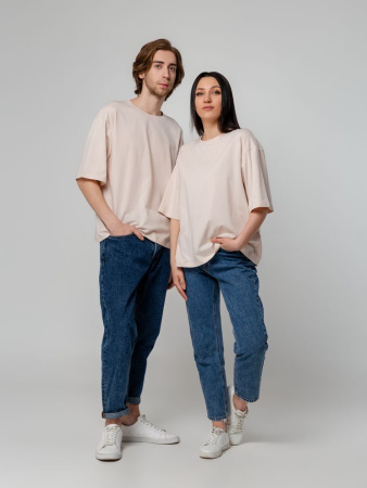 Футболка унисекс оверсайз Street Vibes, бежевая, размер XL/XXL