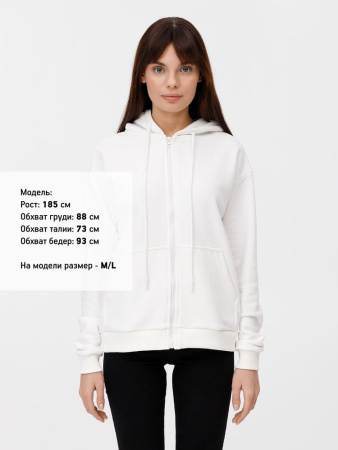 Толстовка унисекс оверсайз на молнии Zippy Terry, белая, размер XL/XXL