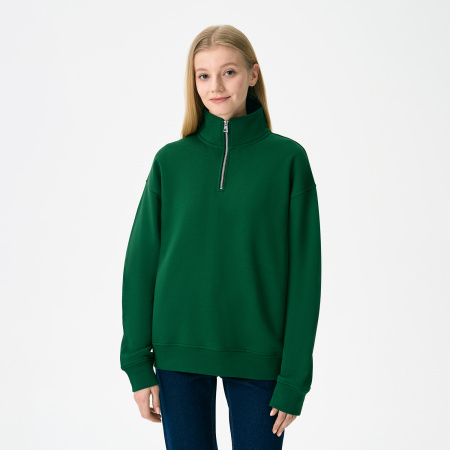 Толстовка на молнии унисекс Флоу (Flow), зеленая, размер 3XL/4XL