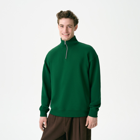 Толстовка на молнии унисекс Флоу (Flow), зеленая, размер 3XL/4XL