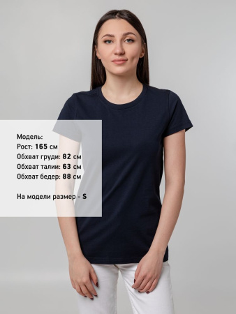 Футболка женская T-bolka Stretch Lady, темно-синяя (navy), размер M