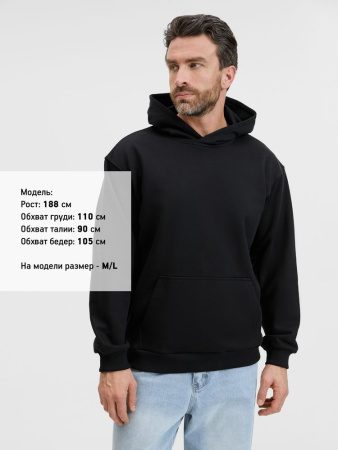 Худи унисекс оверсайз Songo, черное, размер 3XL/4XL