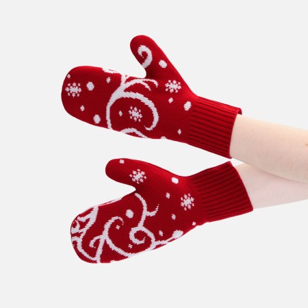 Варежки Adventino, красный с молочным, размер L/XL
