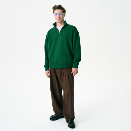 Толстовка на молнии унисекс Флоу (Flow), зеленая, размер 3XL/4XL