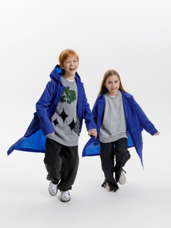 Дождевик детский RainDrop Kids, ярко-синий, 10 лет (рост 130-140)