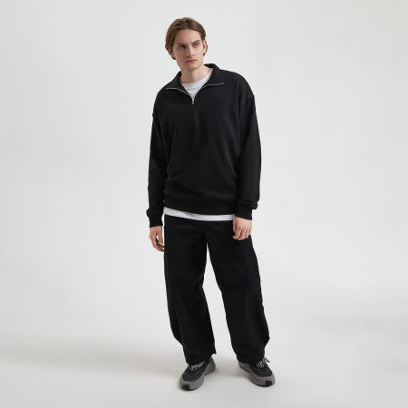 Толстовка на молнии унисекс Флоу (Flow), черная, размер 5XL/6XL