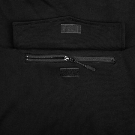 Худи унисекс с карманом на груди Chest Pocket, черное, размер XS/S