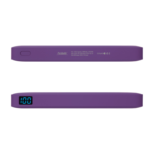 Внешний аккумулятор с подсветкой Анкор Плюс PD (Ancor PD Plus) 10000 mAh, фиолетовый