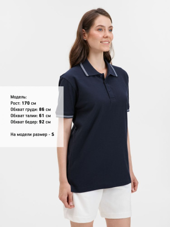 Рубашка поло Virma Stripes, темно-синяя, размер L