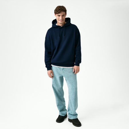 Худи релакс унисекс Баланс (Balance), с начесом, синий, размер XL/2XL