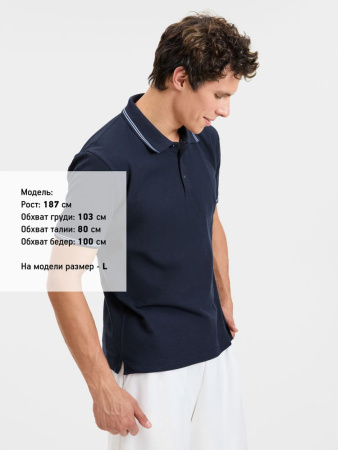 Рубашка поло Virma Stripes, темно-синяя, размер L